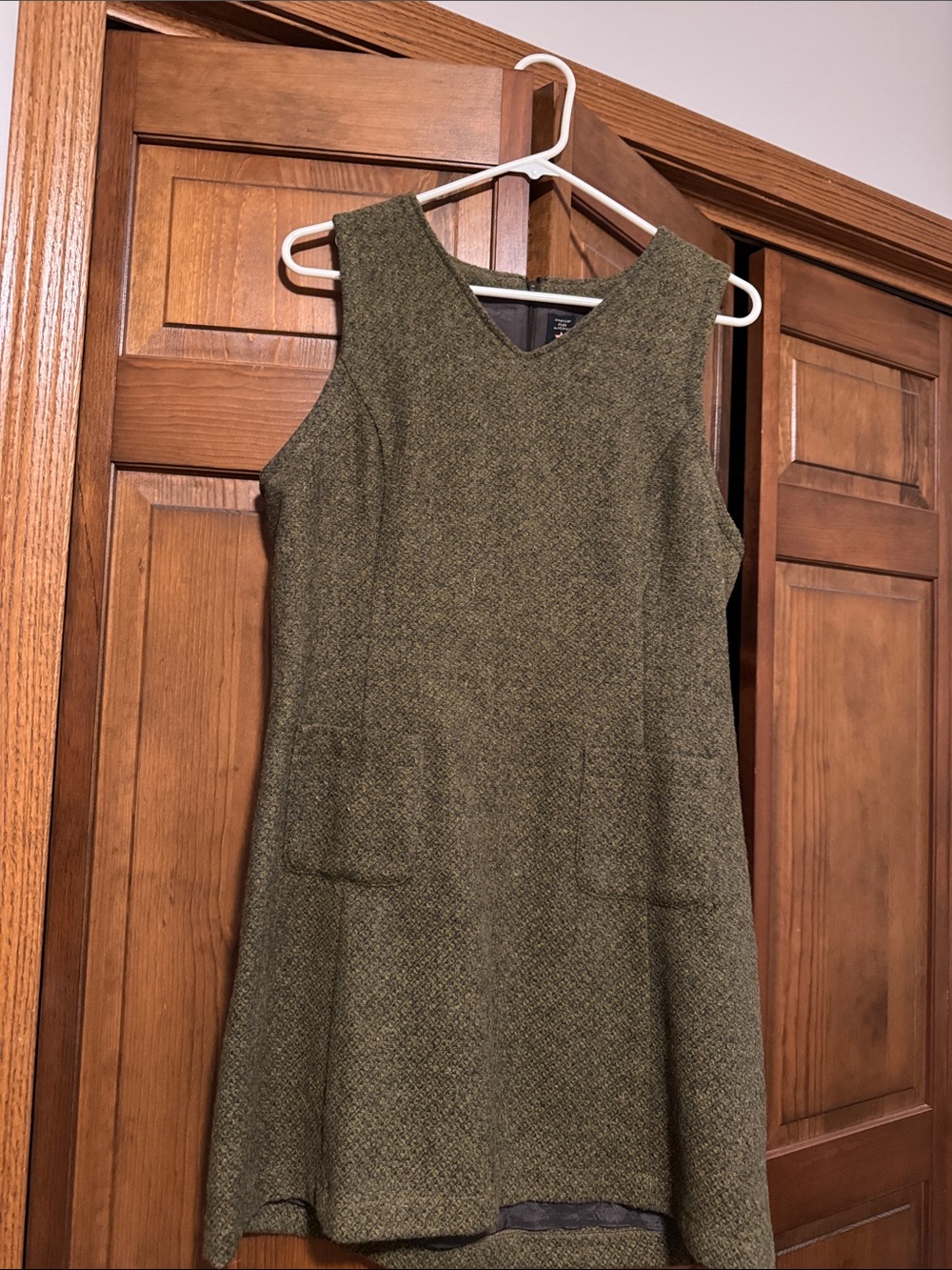 American Eagle Outfitters Olive Green Wool Dress from the 90s - Picture 3 of 7